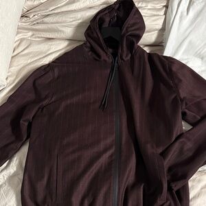 Italian pinstripe hooded sweatshirt